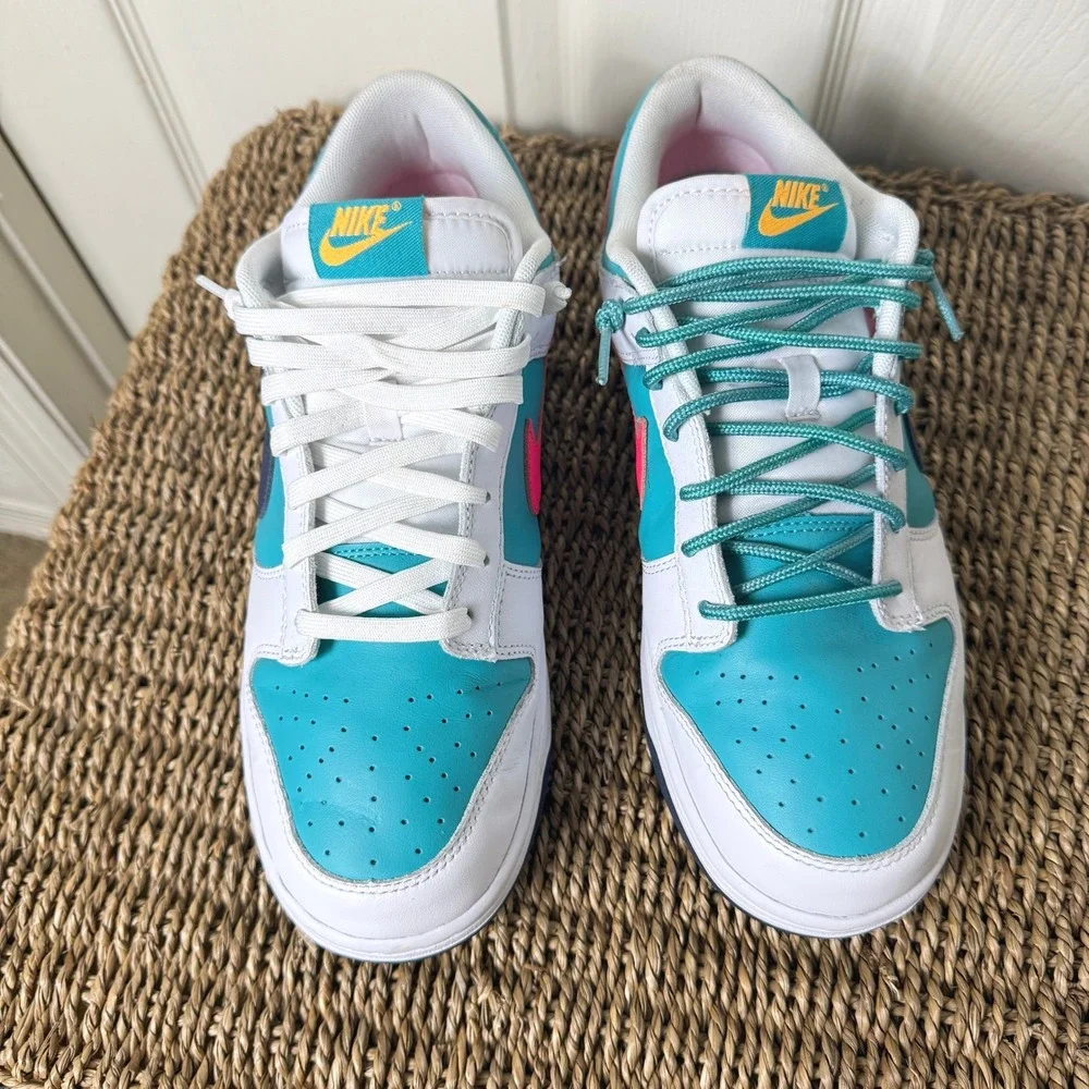 Nike Dunk Low Dusty Cactus Thunder Blue Mens 10 Leather Sneakers HF4850-345